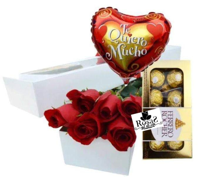 Caja rosas floristería en Cali