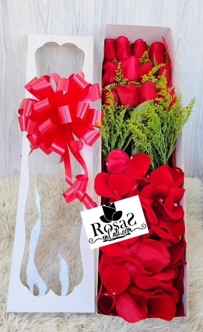Caja x12 rosas flores en cali