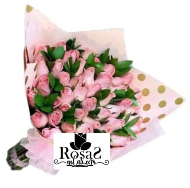 Bouquet x50 rosas rosadas en cali 