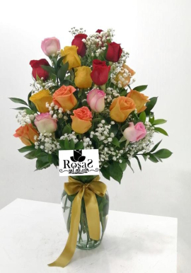 Cristal de rosas surtidas 