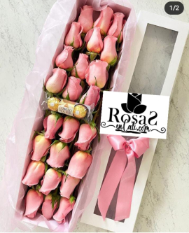 Caja de rosada floristería Cali