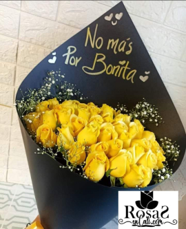 Bouquet rosa amarilla x24 en cali