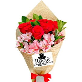 Bouquet rosa y astromelia