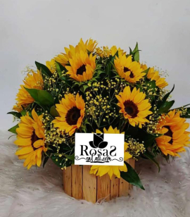 Arreglo redondo de girasoles en cali