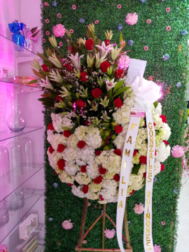 Corona fúnebre circular flores cali