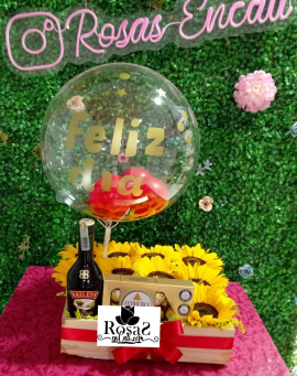 Caja de girasoles flores en cali