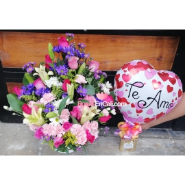 Ramo de Flores  surtido con chocolates en Cali
