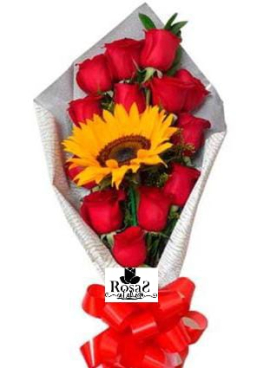 Bouquet rosas y girasole flores en cali