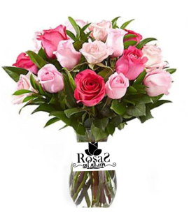 Jarrón 24 rosas floristería en Cali