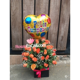 Ramo de Flores Rosas Salmon en Cali