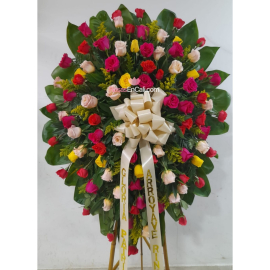 Corona fùnebre surtida, arreglos para condolencias 