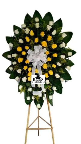 Corona funeral amarillo y blanco en cali