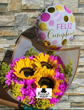 Bouquet de girasoles y margaritas en cali