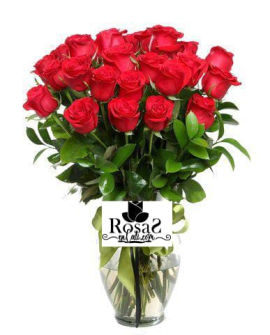 Jarrón por 24 rosas floristeria en cali