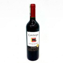 Botella de vino gato negro
