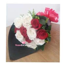 Bouquet rojo y blanco