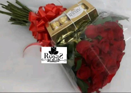 Bouquet rosas y ferrero en cali